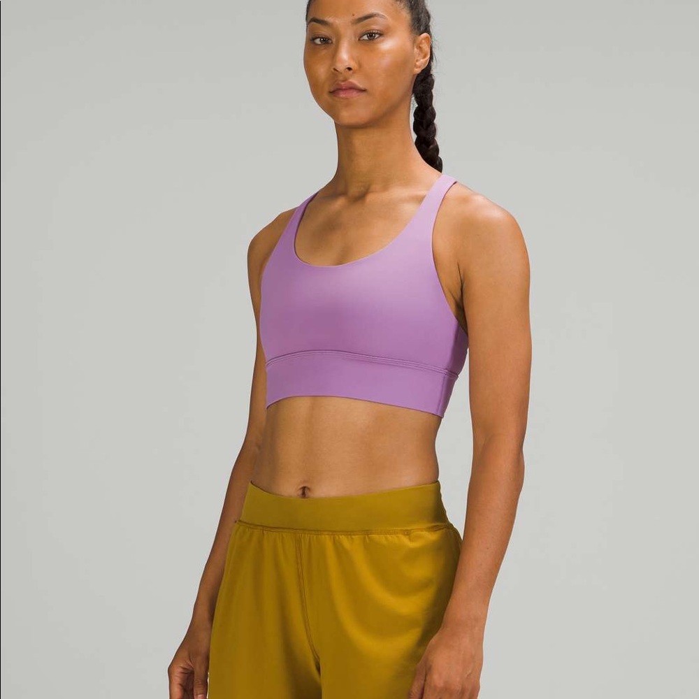 Lululemon energy bra long line wisteria size 6